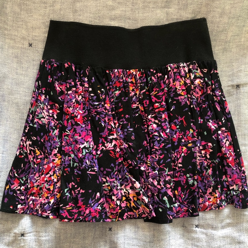 Colorful elastic waist skirt
